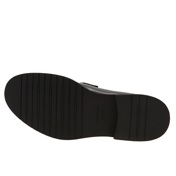 Salvatore Ferragamo Fiorello Tonal-Bit Loafers Gancini Black Leather Size 12 New - Picture 7 of 7